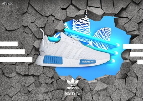 Giày Adidas NMD R1 'Bright Blue' AQ1785 - Ảnh 4