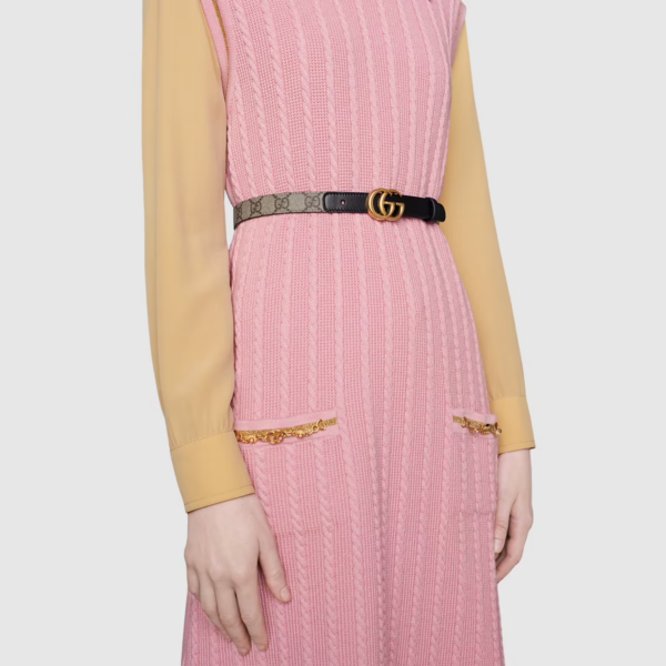 Thắt Lưng Gucci GG Mamon Thin Belt 409417-92TLC-9769 - Ảnh 2