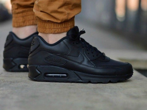 Giày Nike Air Max 90 Leather 'Black' 302519-001 - Ảnh 4