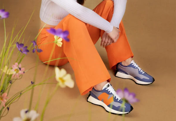 Giày New Balance Wmns 327 'Magnetic Blue Varsity Orange' WS327CB - Ảnh 3