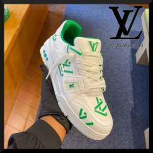 Alternative view of Giày Louis Vuitton LV Trainers 'White Green' 1AAGXF