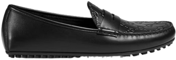 Giày Gucci Signature Driver 'Black' 431063CWD201000