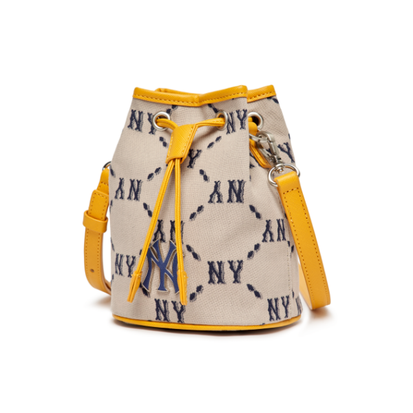 Túi MLB Monogram Mini Bucket NY Yankees Beige 3ABMS022N-50BGS - Ảnh 6