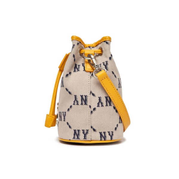 Túi MLB Monogram Mini Bucket NY Yankees Beige 3ABMS022N-50BGS - Ảnh 5