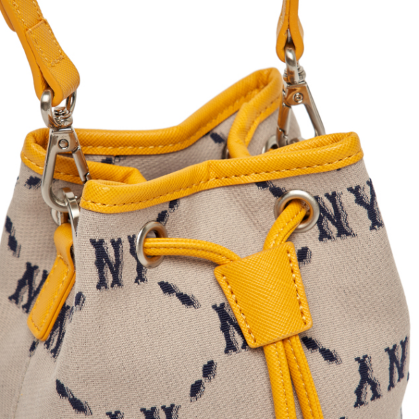 Túi MLB Monogram Mini Bucket NY Yankees Beige 3ABMS022N-50BGS - Ảnh 3