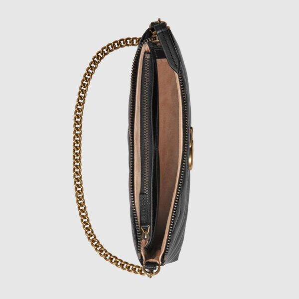 Túi Gucci Black GG Marmont Matelassé Mini Chain Bag 443447 DTD1T 1000 - Ảnh 4