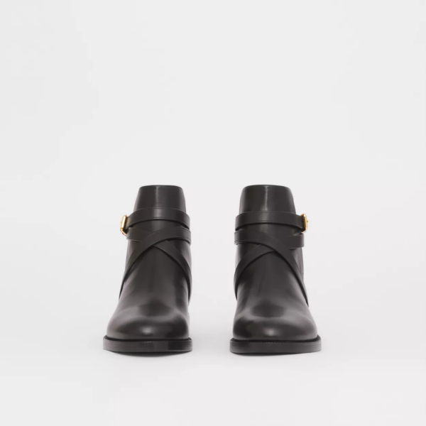 Giày Burberry House Check Leather Ankle Boots 'Black Beige' 80423661 - Ảnh 2