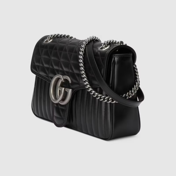 Túi Gucci GG Marmont Medium Shoulder Black Leather ‎443496-UM8AN-1000 - Ảnh 5