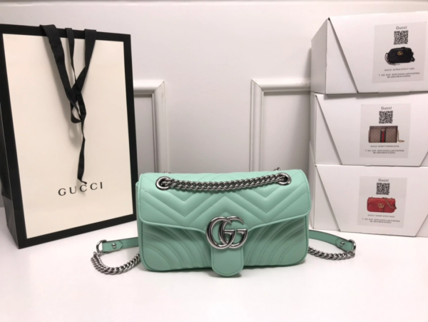 Túi Gucci GG Marmont Small Shoulder Bag Pastel Green 443497-DTDIY-3926 - Ảnh 3