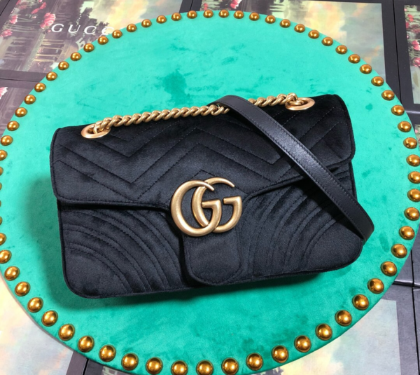 Túi Gucci GG Marmont Velvet Shoulder Bag 443497-K4D2T-1000 - Ảnh 3