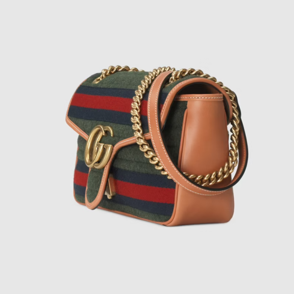 Túi Gucci GG Marmont Small Shoulder Dark Green Wool Fabric 443497-HS3NT-3383 - Ảnh 4