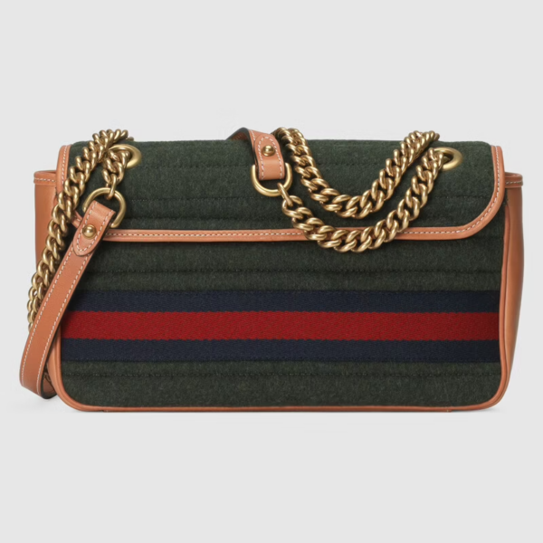 Túi Gucci GG Marmont Small Shoulder Dark Green Wool Fabric 443497-HS3NT-3383 - Ảnh 3