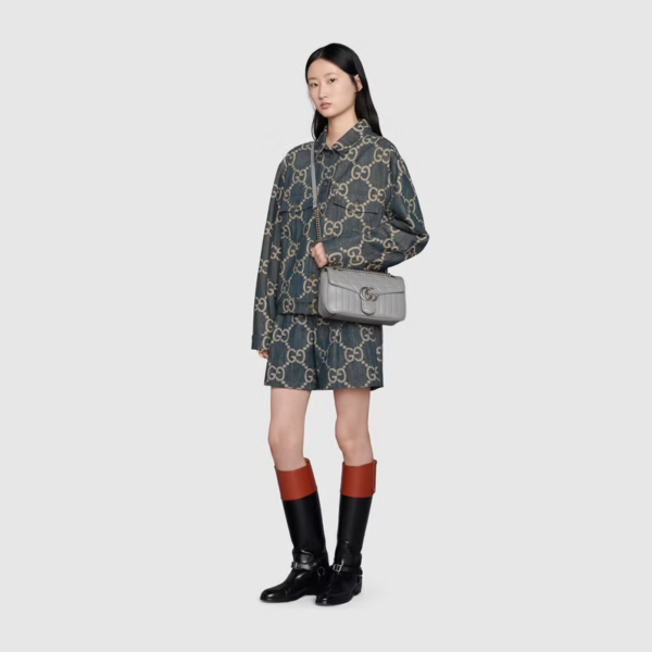 Túi Gucci GG Marmont Small Shoulder Dark Grey ‎443497-UM8AN-1711 - Ảnh 2