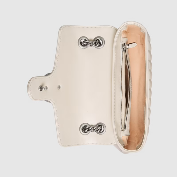 Túi Gucci GG Marmont Small Shoulder White Leather 443497-UM8AN-9022 - Ảnh 3