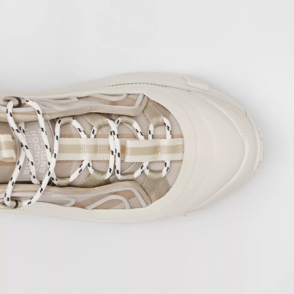 Giày Burberry Check Cotton Arthur Sneakers 'Soft Fawn' 80541151 - Ảnh 4