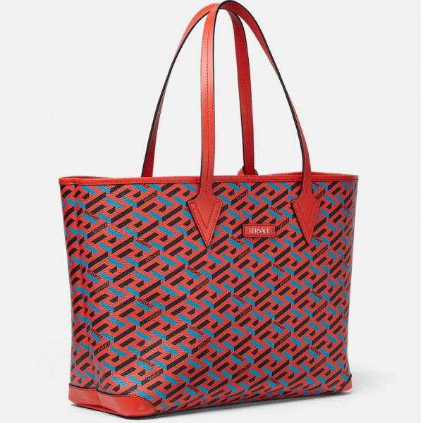 Túi Versace La Greca Signature Tote Blue Red 1002218-1A01444-5R08V - Ảnh 4