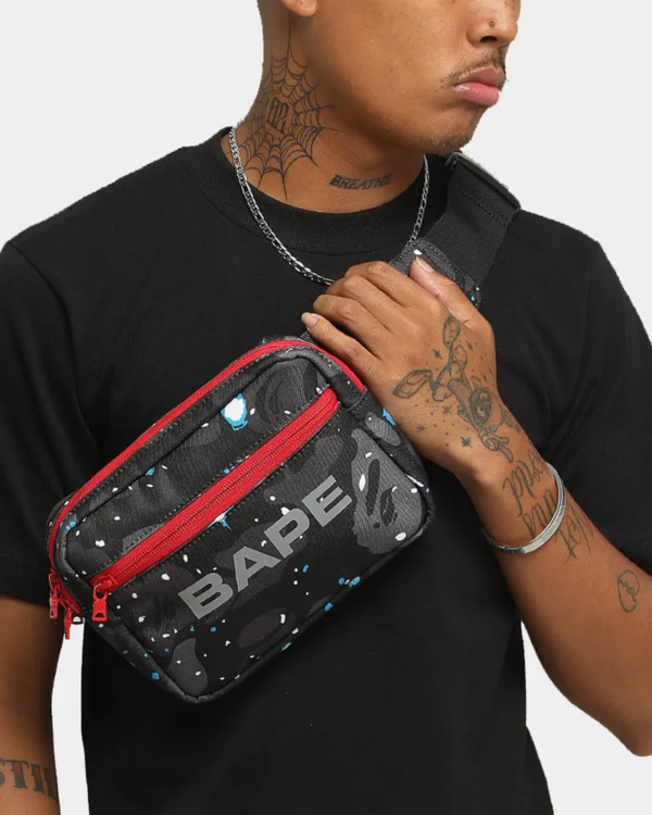 Túi Bape Space Camo Waist Bag Black B-SPCCMWSTBG-BK - Ảnh 3