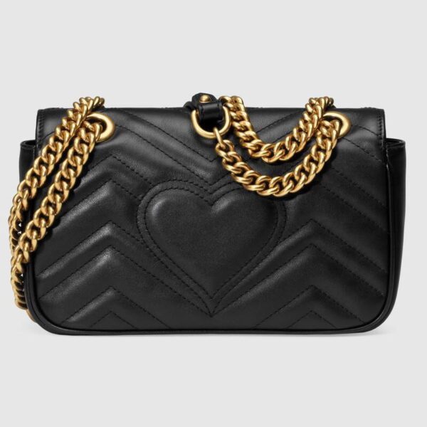 Túi Gucci GG Marmont Mini Bag Matelassé Black Leather 446744 DTDIT 1000 - Ảnh 2
