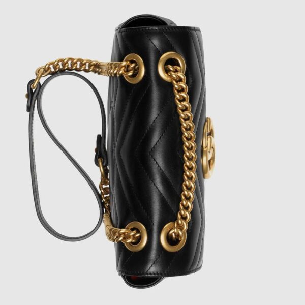 Túi Gucci GG Marmont Mini Bag Matelassé Black Leather 446744 DTDIT 1000 - Ảnh 4
