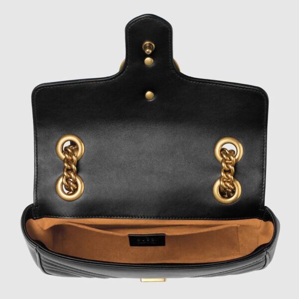 Túi Gucci GG Marmont Mini Bag Matelassé Black Leather 446744 DTDIT 1000 - Ảnh 6