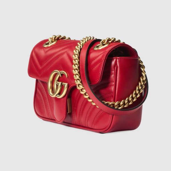 Túi Gucci GG Marmont Matelassé Mini Bag Red 446744 DTDIT 6433 - Ảnh 4