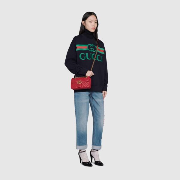 Túi Gucci GG Marmont Matelassé Mini Bag Red 446744 DTDIT 6433 - Ảnh 2