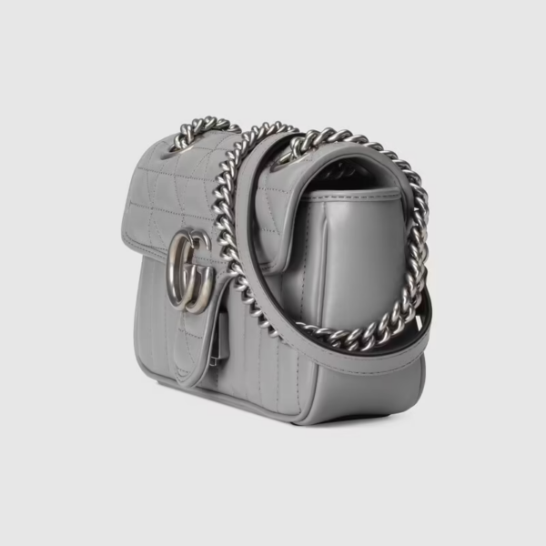 Túi Gucci GG Marmont Mini Shoulder Dark Grey Leather ‎446744-UM8AN-1711 - Ảnh 5