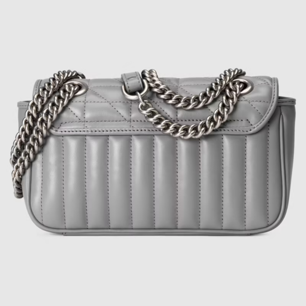Túi Gucci GG Marmont Mini Shoulder Dark Grey Leather ‎446744-UM8AN-1711 - Ảnh 4