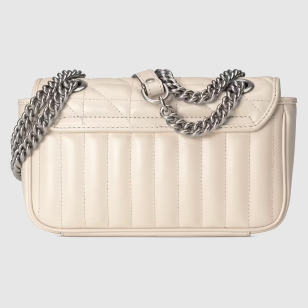 Túi Gucci GG Marmont Mini Shoulder White Leather ‎446744-UM8AN-9022 - Ảnh 4