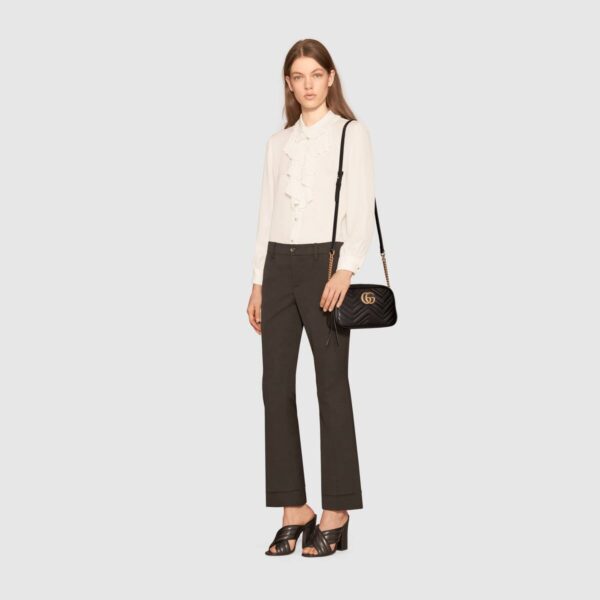 Túi Gucci GG Marmont Matelassé Shoulder Bag Black Leather 447632 DRW1T 1000 - Ảnh 6