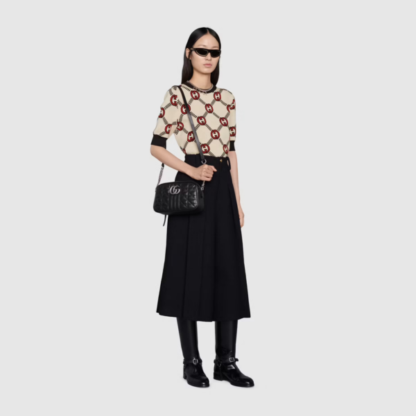 Túi Gucci GG Marmont Small Shoulder Black Leather 447632-UM8BN-1000 - Ảnh 5