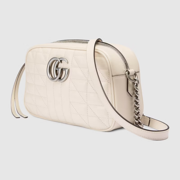 Túi Gucci GG Marmont Small Shoulder White Leather 447632-UM8BN-9022 - Ảnh 5
