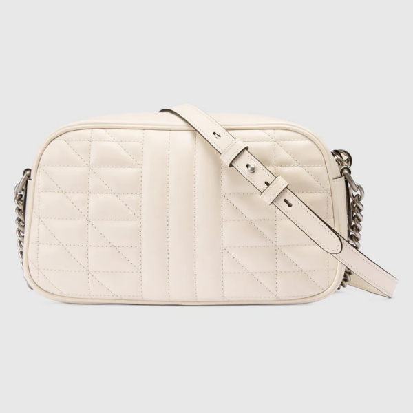 Túi Gucci GG Marmont Small Shoulder White Leather 447632-UM8BN-9022 - Ảnh 4