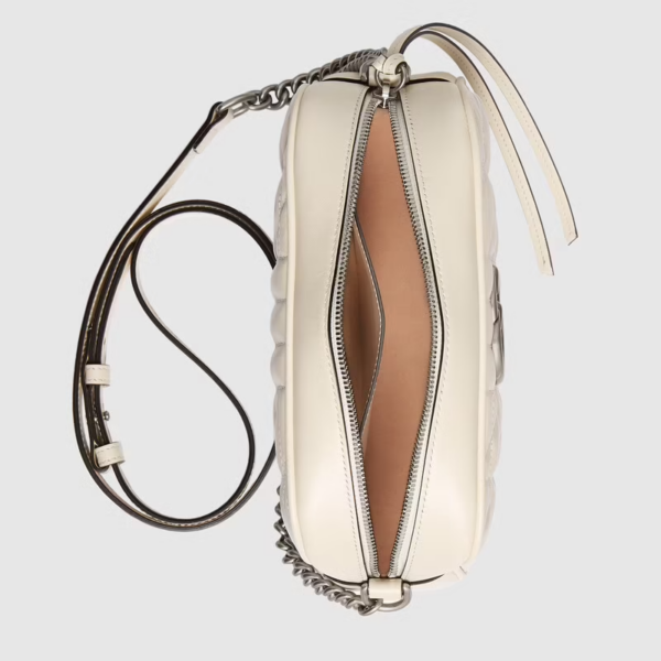 Túi Gucci GG Marmont Small Shoulder White Leather 447632-UM8BN-9022 - Ảnh 2