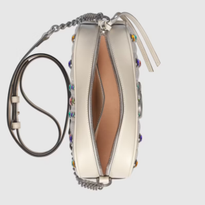 Alternative view of Túi Gucci GG Marmont Small Shoulder White Leather 447632-UM8CX-9171