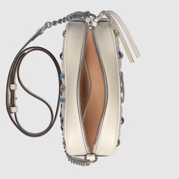 Túi Gucci GG Marmont Small Shoulder White Leather 447632-UM8CX-9171 - Ảnh 2