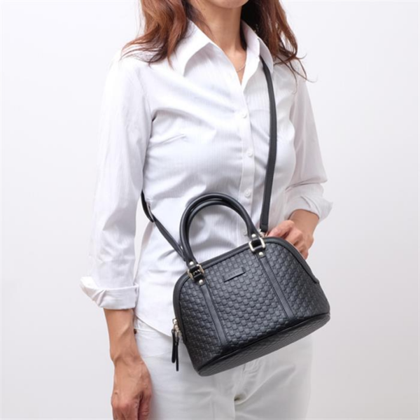 Túi Gucci Microguccissima Bag Black Leather 449654 BMJ1G 1000 - Ảnh 5