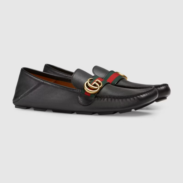 Giay Gucci Leather Driver With Web 'Black' 450891-DTM10-1060
