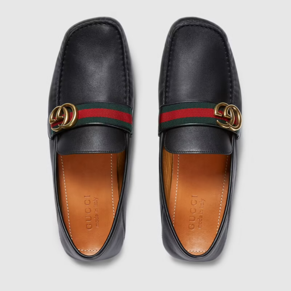 Giay Gucci Leather Driver With Web 'Black' 450891-DTM10-1060