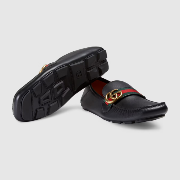 Giay Gucci Leather Driver With Web 'Black' 450891-DTM10-1060