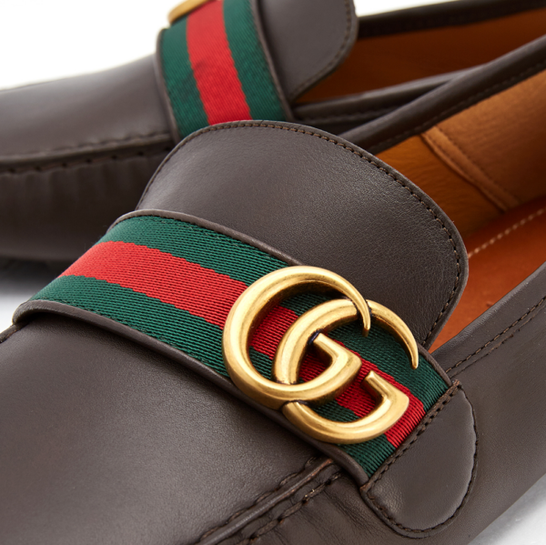 Giày Gucci Leather Driver With Web 450891-DTM10-2160 - Ảnh 3