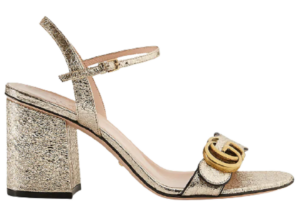 Giày Gucci Metallic Laminate Leather Mid-heel Sandal 453379-DKT00-7100