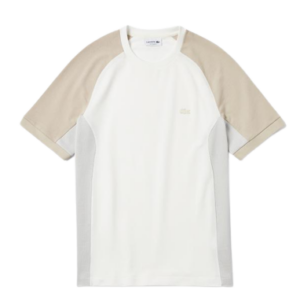 Ao Lacoste Colorblock Crewneck T-Shirt White Beige TH5017-TRY