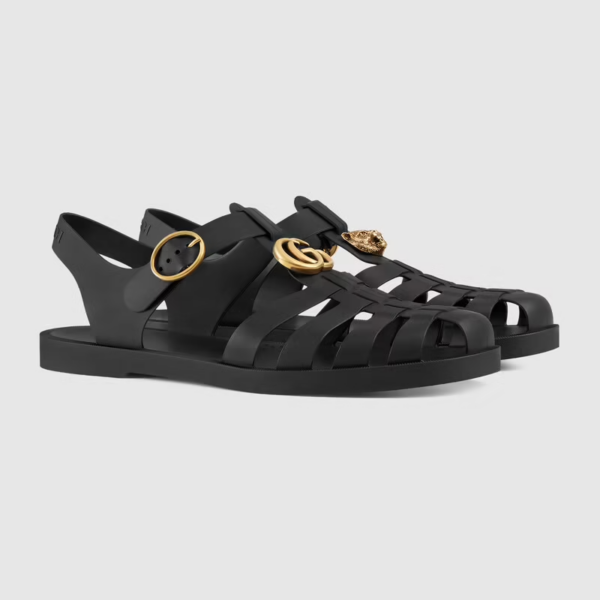 Dép Gucci Rubber Buckle Strap Sandal 'Black' 463463-J8700-1000 - Ảnh 2