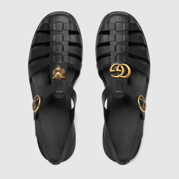 Dép Gucci Rubber Buckle Strap Sandal 'Black' 463463-J8700-1000 - Ảnh 3