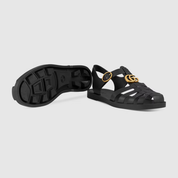 Dép Gucci Rubber Buckle Strap Sandal 'Black' 463463-J8700-1000 - Ảnh 4