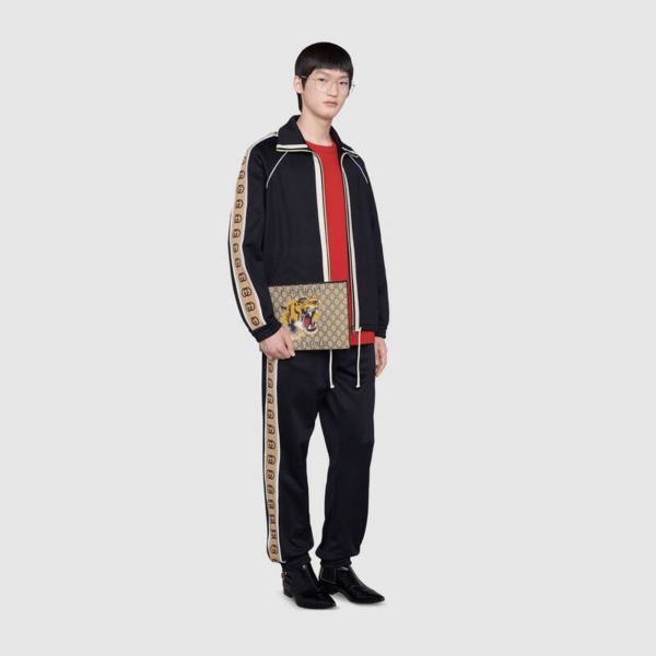 Túi Gucci Bestiary Pouch With Tiger Beige 473904 9CC1N 8666 - Ảnh 3