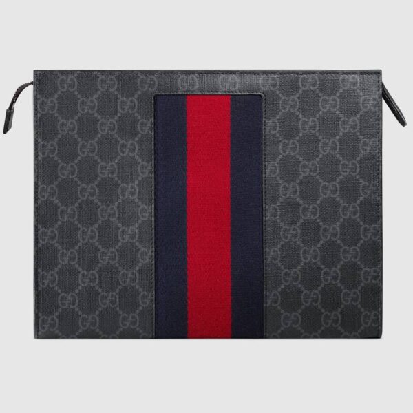 Túi Gucci GG Black Pouch GG Supreme 475316 KHN4C 1095 - Ảnh 2