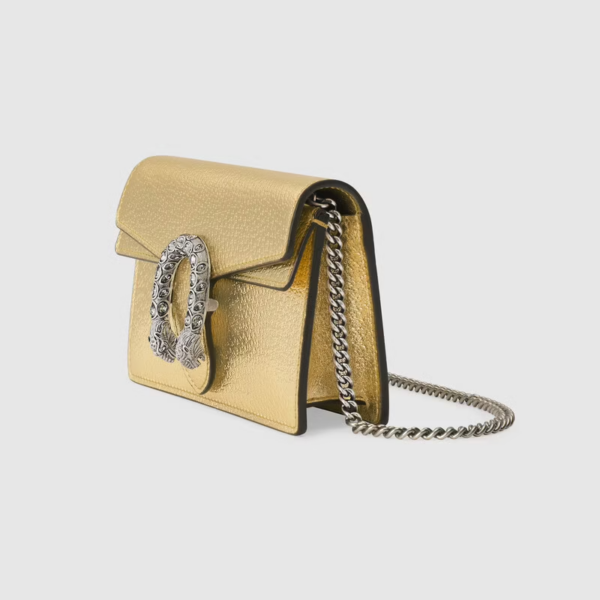 Túi Gucci Dionysus Super Mini Gold Lamé Leather 476432-1TRBN-8089 - Ảnh 4