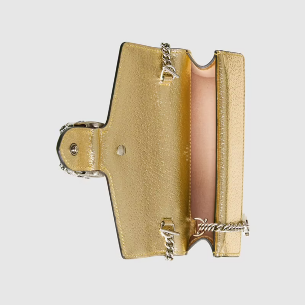 Túi Gucci Dionysus Super Mini Gold Lamé Leather 476432-1TRBN-8089 - Ảnh 2